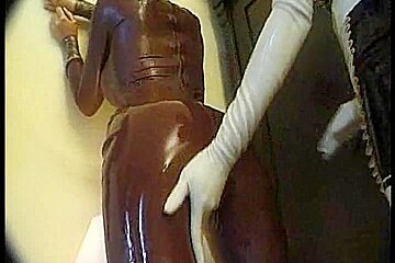 Latex loving lesbians video with sexy pony girl fetish