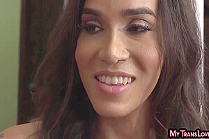 Latin Trans Busty Tattoo Milf In Lingerie Enjoys Anal Action