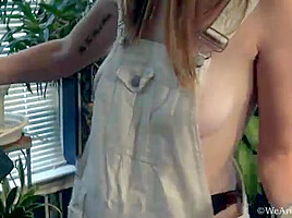 Leila Larson strips nude after some gardening work - WeAreHairy