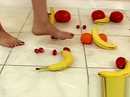 Lelu Love-Naked Femdom Food Crushing 1of3