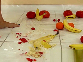 Lelu Love-Naked Femdom Food Crushing 1of3