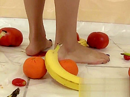 Lelu Love-Naked Femdom Food Crushing 1of3