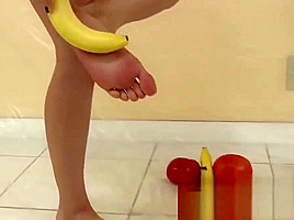 Lelu Love-Naked Femdom Food Crushing 1of3