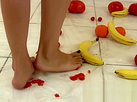 Lelu Love-Naked Femdom Food Crushing 1of3