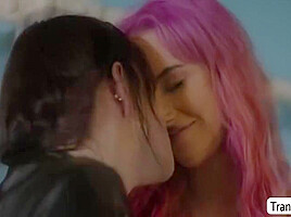 Lena Moon In Seductive Shemale Fuck The Pussy Of Her Pink Haired Roommate