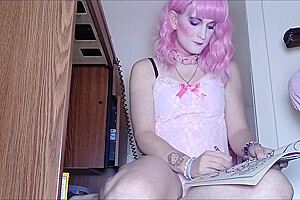 Little Trans Sissy Girl Colors In Her Coloring Book