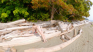 Long Pussy Fiddling Around On The Beach  Part Iii