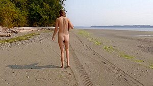 Long Pussy Fiddling Around On The Beach  Part Iii