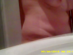 Long of wife's belly and breasts Menorcan hotel