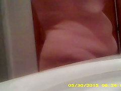 Long of wife's belly and breasts Menorcan hotel