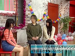 Lucky guy gets banged on naughty Asian TV show