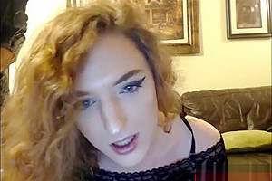 Lucky guys blows huge dick curly femboy