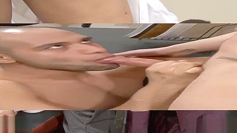 Lustful gay gets nailed and cummed in the office
