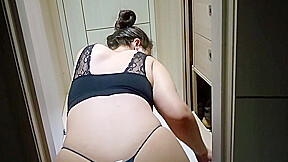 Maid Does Cleaning In A Thong? It Is Obvious That She Is Tempting Me Because She Looks At Me Sideways