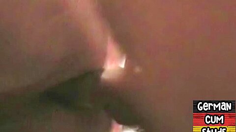 Masked German amateur bottom gangbang drilled in sling