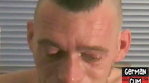 Masked gay from Germany fucked in homemade bareback orgy