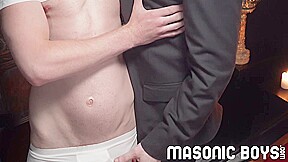 MasonicBoys - Beautiful young man bred by tall priest on temple altar