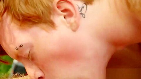 Massaged twink barebacks and gets cum