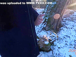 Massive Ejaculation In The Cold Air - No Worries About Winter!