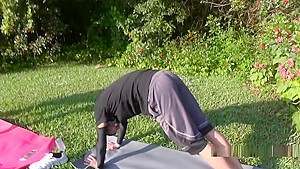 Massive Tits Milf Doing Yoga Outdoor