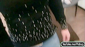 Massive boobs European barmaid Myrna Joy stuffed for cash
