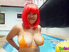 Masturbation Asian Babe On The Backyard