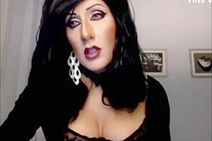 Mature Transsexual Slut Jerking Off On Cam