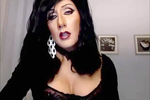 Mature Transsexual Slut Jerking Off On Cam