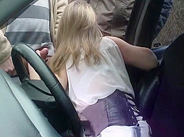 Mature blowjob in car