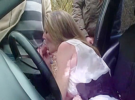 Mature blowjob in car