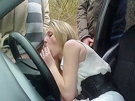 Mature blowjob in car