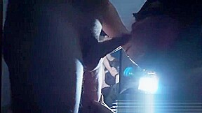 Messy Blowjob playing with the shadows and the mirror
