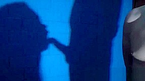 Messy Blowjob playing with the shadows and the mirror