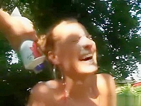 Messy Girl in a bikini and swing - WAM