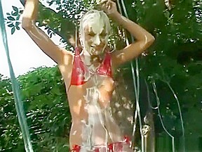 Messy Girl in a bikini and swing - WAM