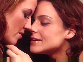 MileHigh Lesbian Convinces Brunette To Fuck Her