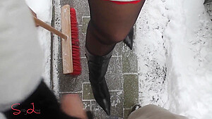Milf Take A Fuck In The Snow With Her Neigbour