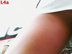 Milf upskirt view of chubby sexy ass and white panties