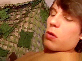 Military interview turns into hardcore bareback anal action