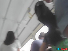 Mini skirt can't hide cool ass in upskirt thong video