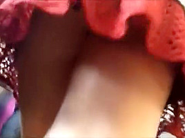 Mini skirt girls upskirt on escalators