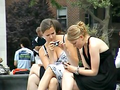 Moist downblouse on legal age teenager 18+! Great cleavage overflowing!