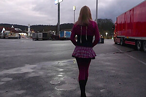 Monique - As A Bimbo Doll At A Parking Lot