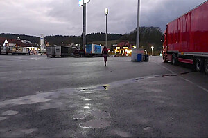 Monique - As A Bimbo Doll At A Parking Lot