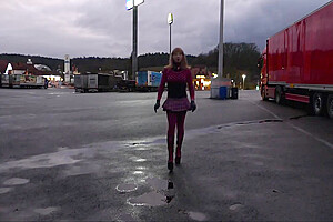 Monique - As A Bimbo Doll At A Parking Lot