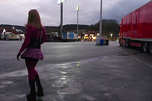 Monique - As A Bimbo Doll At A Parking Lot