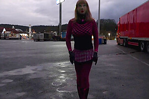 Monique - As A Bimbo Doll At A Parking Lot