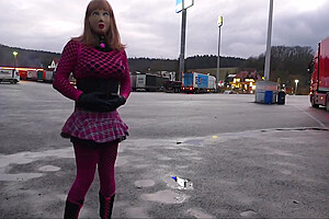 Monique - As A Bimbo Doll At A Parking Lot