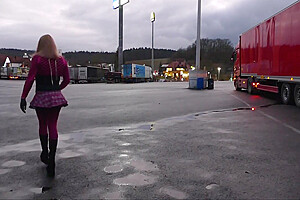Monique - As A Bimbo Doll At A Parking Lot