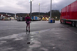 Monique - As A Bimbo Doll At A Parking Lot